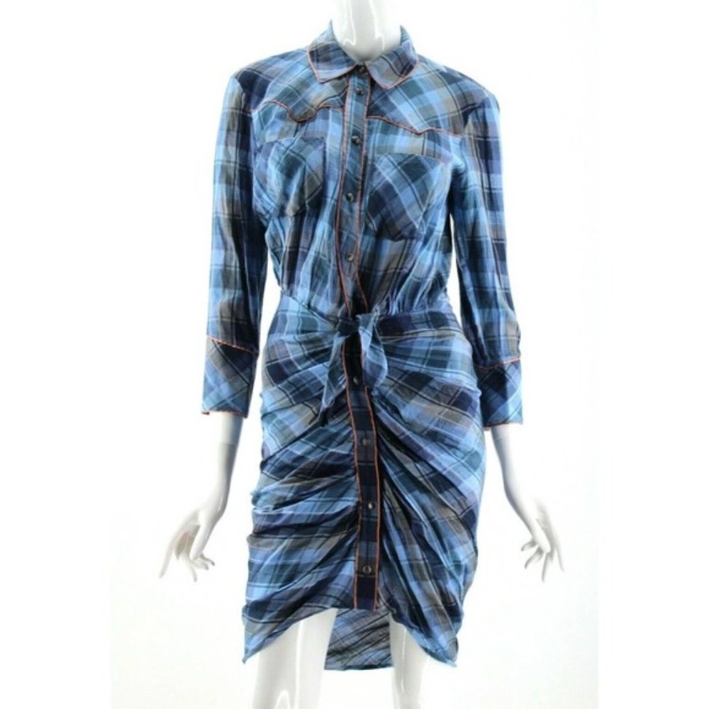 Veronica Beard Sierra Dress (Blue + Copper)